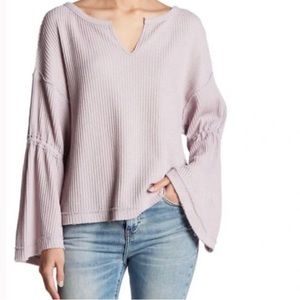 We The Free Thermal Dahlia Bell Sleeve Pullover